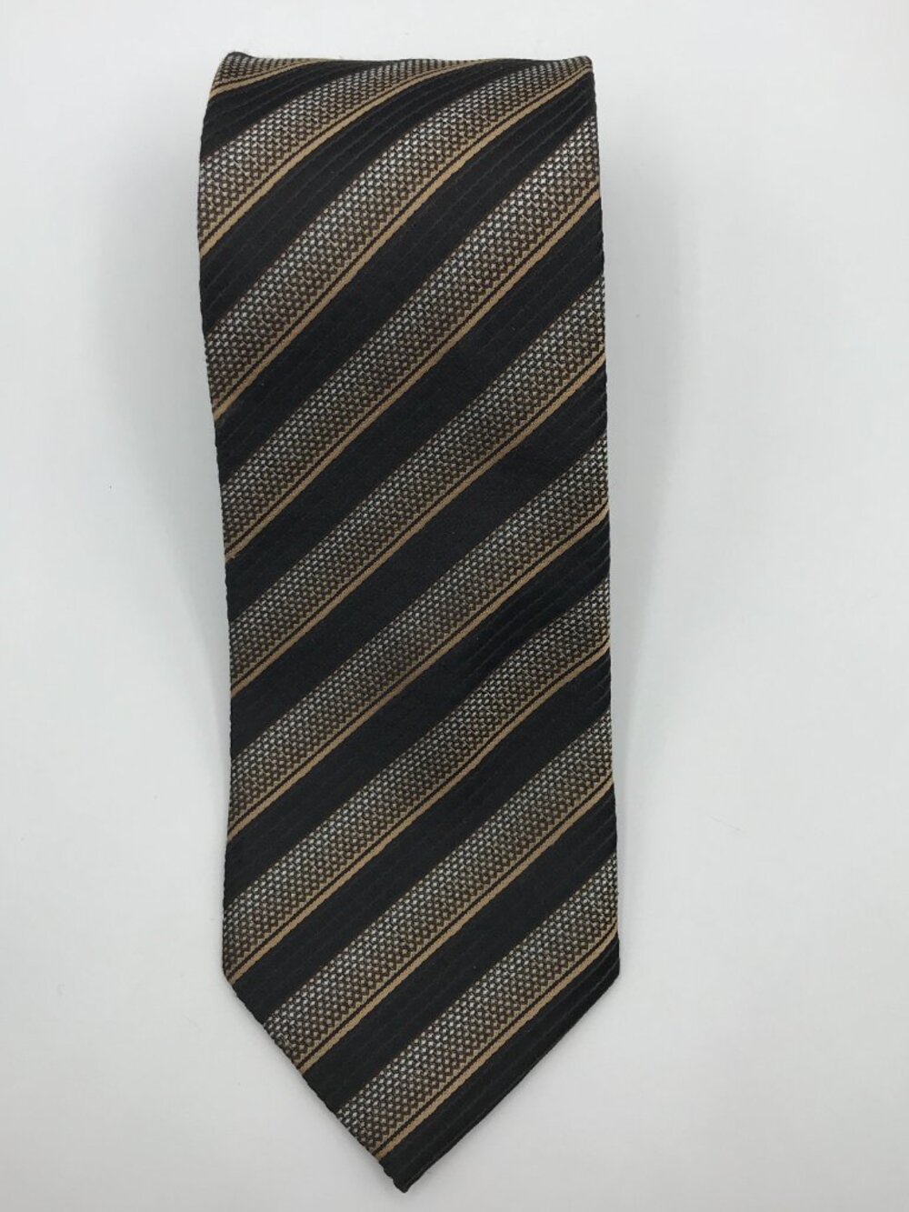 Clericci Men's 100% Polyester Multicolor Stripe 3.5 X 59" Tie
